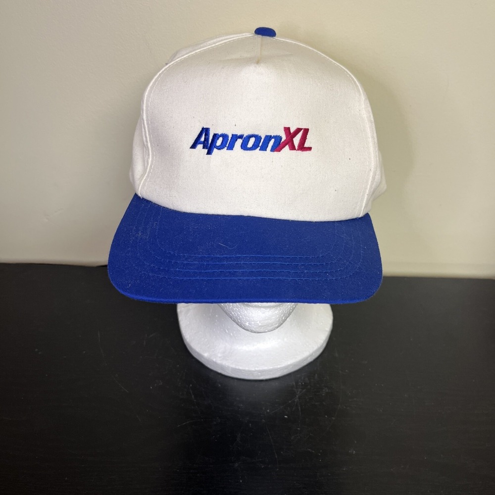 Vintage Snapback Hat Blue & White Trucker Hat ApronXL Pink Accent